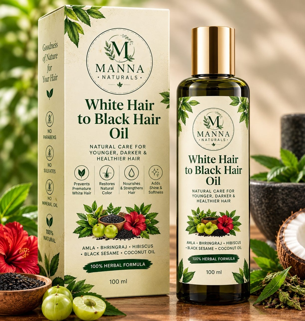 White Hair to Black Hair Oil